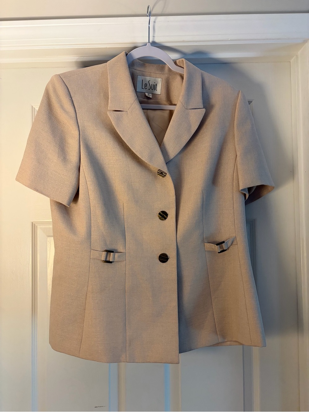 Le Suit Short Sleeve Blazer in Light Beige